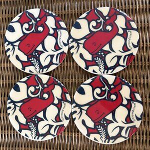 Vineyard Vines Coasters Hibiscus Whale Coasters Enamel Tops